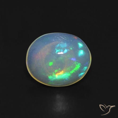 0.66ct Natural Multicolor Opal, Oval, Transparent, Photo A