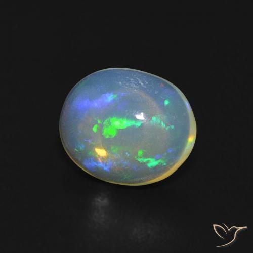 0.66 ct Multicolor Opal Stone, Natural Opal in Oval Cabochon Shape for Sale