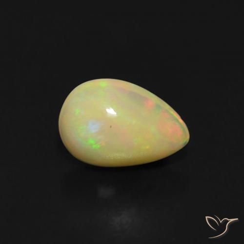 0.42 ct Multicolor Opal Stone, Natural Opal in Pear Cabochon Shape for Sale