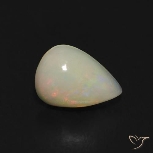 0.41 ct Multicolor Opal Stone, Natural Opal in Pear Cabochon Shape for Sale
