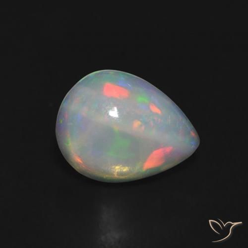 0.74 ct Multicolor Opal Gemstone, Opal Gem in Pear Cabochon Shape for Sale.