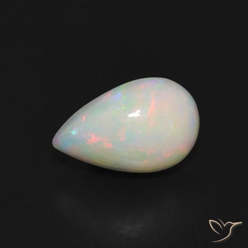 0.45 ct Multicolor Opal Gemstone, Opal Gem in Pear Cabochon Shape for Sale.