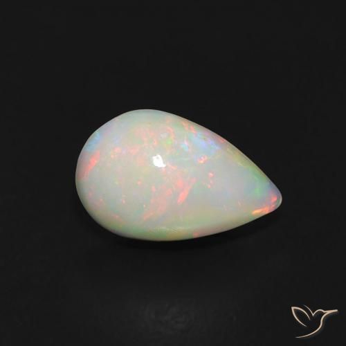 0.45 ct Multicolor Opal Stone, Natural Opal in Pear Cabochon Shape for Sale