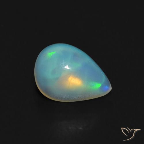 0.42 ct Multicolor Opal Stone, Natural Opal in Pear Cabochon Shape for Sale