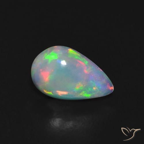 0.38 ct Multicolor Opal Gemstone, Opal Gem in Pear Cabochon Shape for Sale.