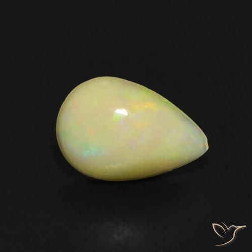 0.54 ct Multicolor Opal Stone, Natural Opal in Pear Cabochon Shape for Sale