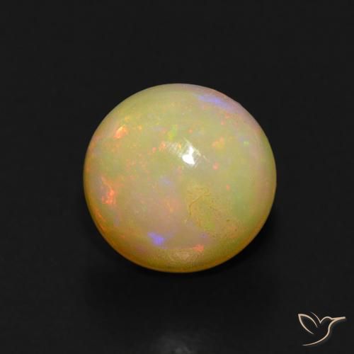 0.62 ct Multicolor Opal Gemstone, Opal Gem in Round Cabochon Shape for Sale.