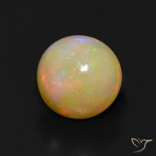 0.62 ct Multicolor Opal Stone, Natural Opal in Round Cabochon Shape for Sale