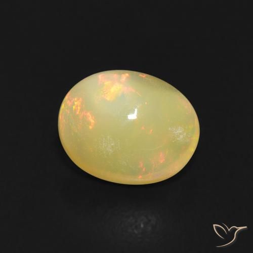 0.74 ct Multicolor Opal Stone, Natural Opal in Oval Cabochon Shape for Sale