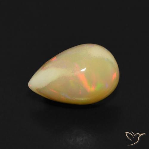 0.93 ct Multicolor Opal Stone, Natural Opal in Pear Cabochon Shape for Sale