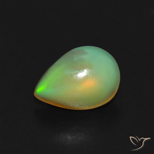 0.45 ct Multicolor Opal Stone, Natural Opal in Pear Cabochon Shape for Sale