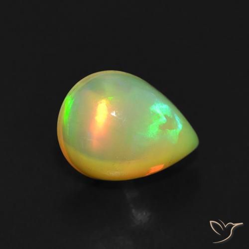 0.76 ct Multicolor Opal Stone, Natural Opal in Pear Cabochon Shape for Sale