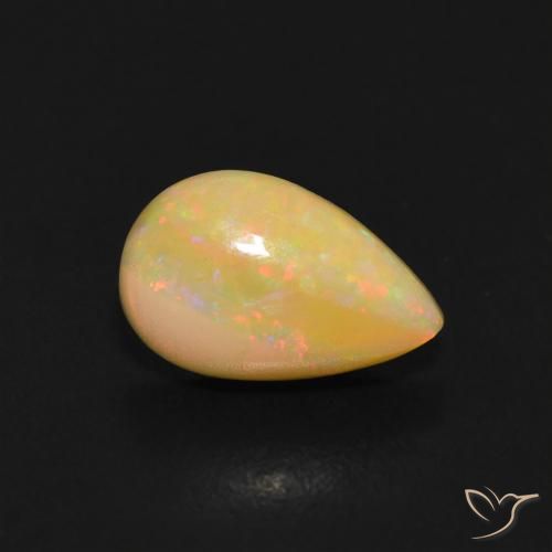 0.60 ct Multicolor Opal Stone, Natural Opal in Pear Cabochon Shape for Sale