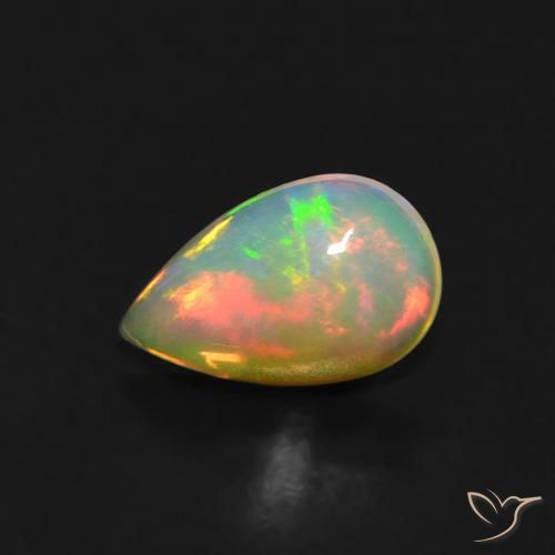 0.49ct Natural Multicolor Opal, Pear Shape, Transparent, Photo A