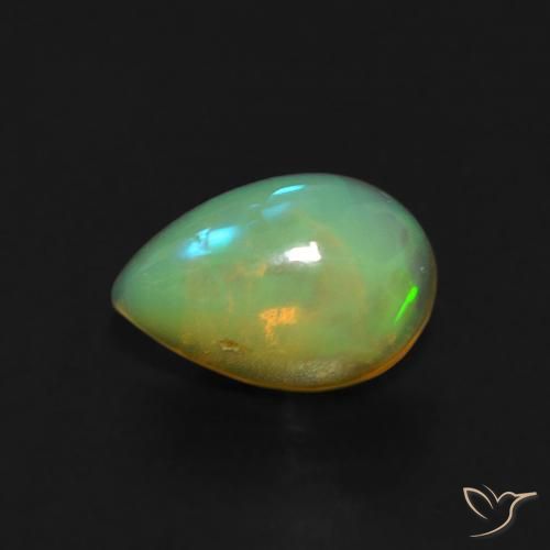 0.61ct Natural Multicolor Opal, Pear Shape, Transparent, Photo A