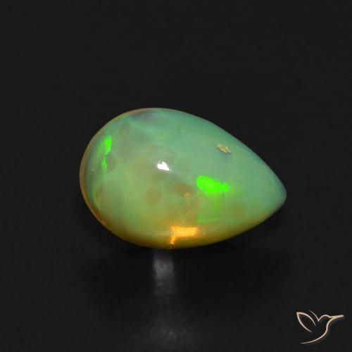 0.61 ct Multicolor Opal Stone, Natural Opal in Pear Cabochon Shape for Sale