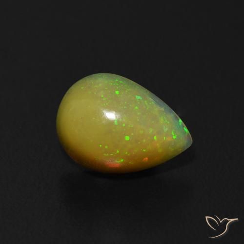 0.68 ct Multicolor Opal Stone, Natural Opal in Pear Cabochon Shape for Sale