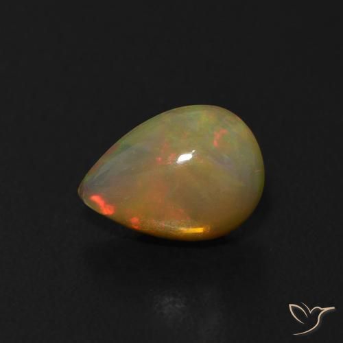 0.49 ct Multicolor Opal Stone, Natural Opal in Pear Cabochon Shape for Sale