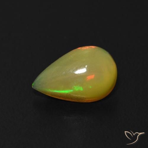 0.53ct Natural Multicolor Opal, Pear Shape, Transparent