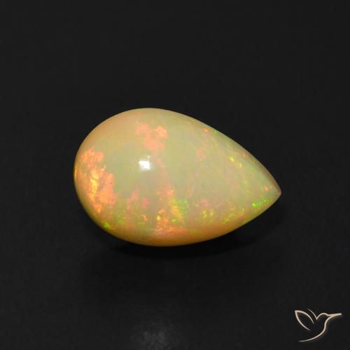 1.00 ct Multicolor Opal Stone, Natural Opal in Pear Cabochon Shape for Sale