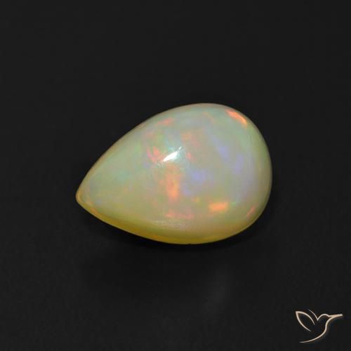1.05 ct Multicolor Opal Gemstone, Opal Gem in Pear Cabochon Shape for Sale.