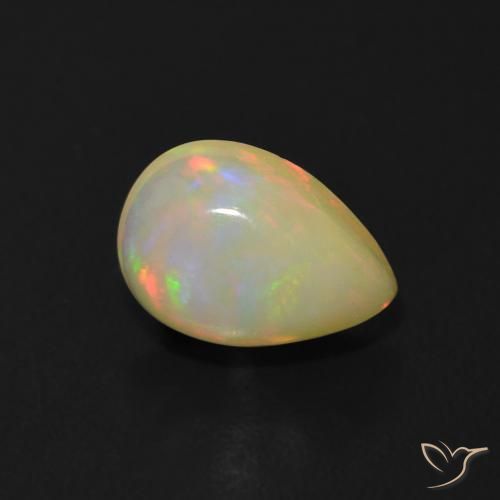 1.05 ct Multicolor Opal Stone, Natural Opal in Pear Cabochon Shape for Sale