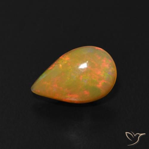 0.50ct Natural Multicolor Opal, Pear Shape, Transparent