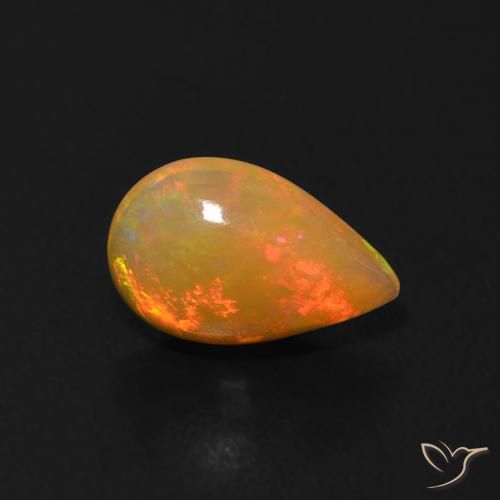 0.50 ct Multicolor Opal Stone, Natural Opal in Pear Cabochon Shape for Sale
