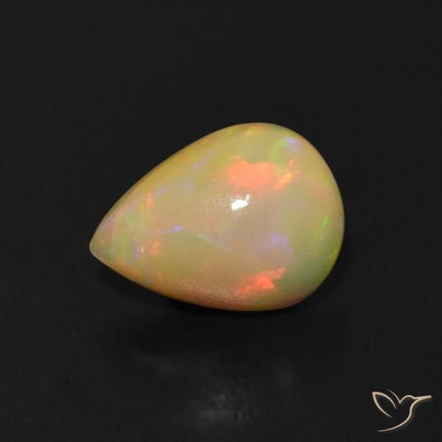 0.67 ct Multicolor Opal Stone, Natural Opal in Pear Cabochon Shape for Sale