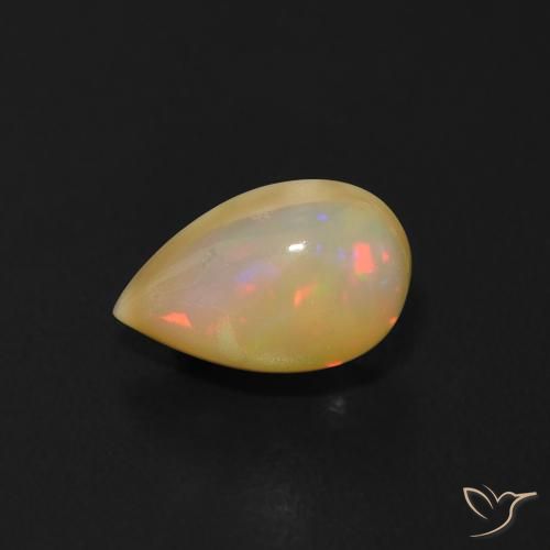 0.65ct Natural Multicolor Opal, Pear Shape, Transparent