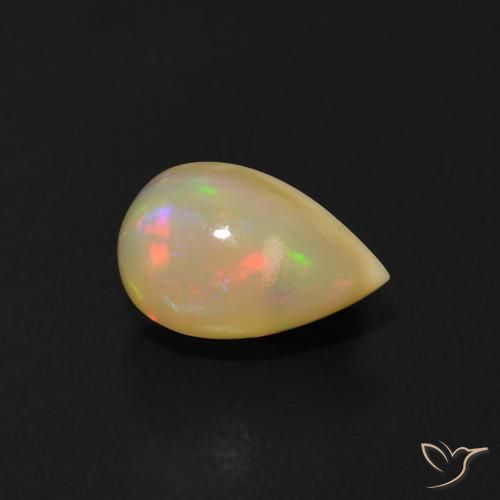 0.65 ct Multicolor Opal Stone, Natural Opal in Pear Cabochon Shape for Sale