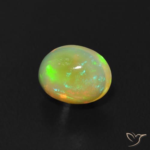 0.45 ct Multicolor Opal Stone, Natural Opal in Oval Cabochon Shape for Sale