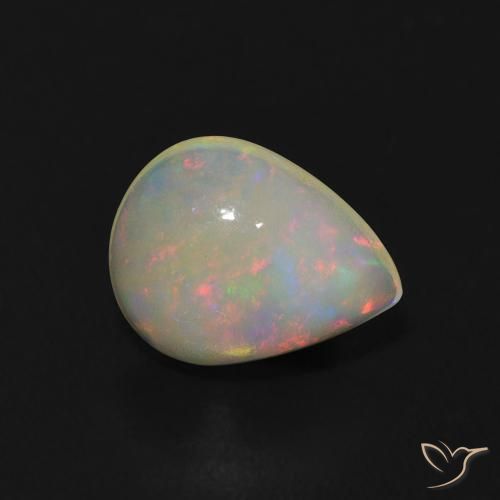 1.02 ct Multicolor Opal Gemstone, Opal Gem in Pear Cabochon Shape for Sale.