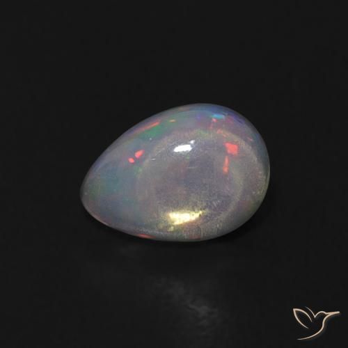 0.23 ct Multicolor Opal Gemstone, Opal Gem in Pear Cabochon Shape for Sale.