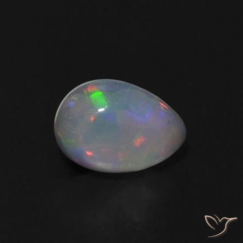 0.23 ct Multicolor Opal Stone, Natural Opal in Pear Cabochon Shape for Sale