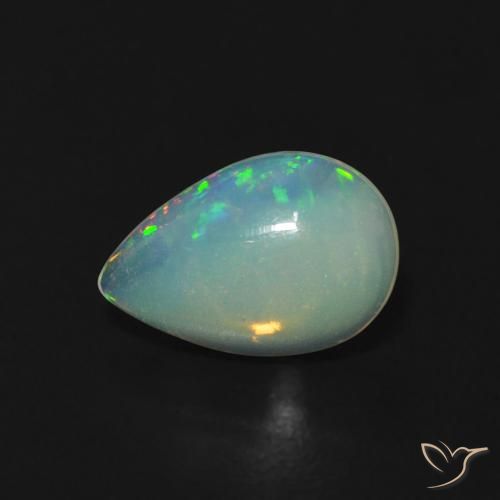 0.76 ct Multicolor Opal Gemstone, Opal Gem in Pear Cabochon Shape for Sale.