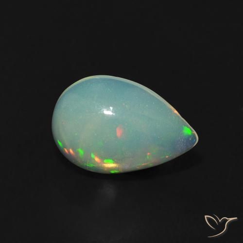 0.76 ct Multicolor Opal Stone, Natural Opal in Pear Cabochon Shape for Sale