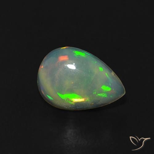 0.40ct Natural Multicolor Opal, Pear Shape, Transparent