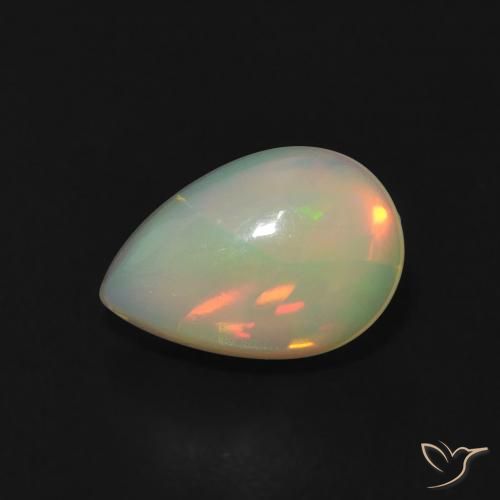 0.81 ct Multicolor Opal Stone, Natural Opal in Pear Cabochon Shape for Sale