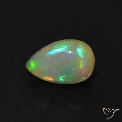 0.62ct Natural Multicolor Opal, Pear Shape, Transparent