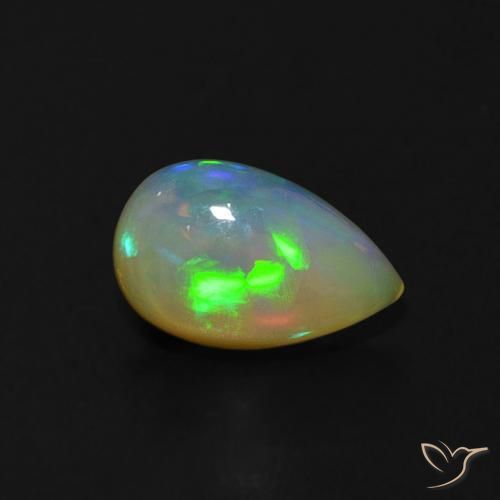 0.62 ct Multicolor Opal Stone, Natural Opal in Pear Cabochon Shape for Sale