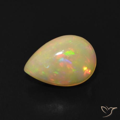 1.38ct Natural Multicolor Opal, Pear Shape, Transparent