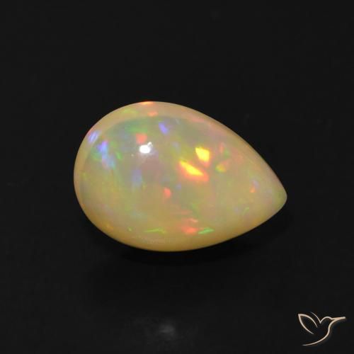 1.38 ct Multicolor Opal Stone, Natural Opal in Pear Cabochon Shape for Sale