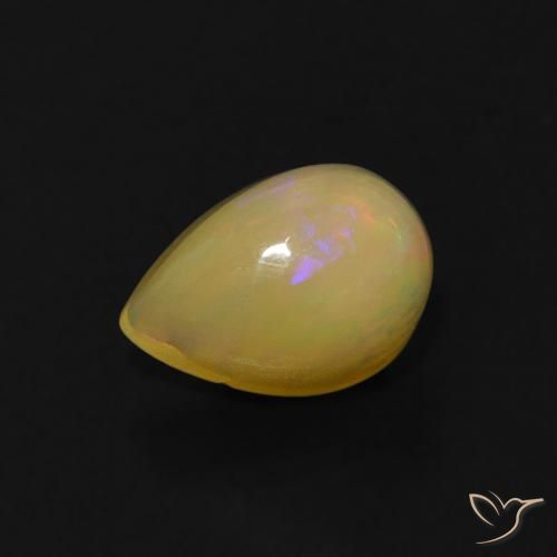 0.58 ct Multicolor Opal Stone, Natural Opal in Pear Cabochon Shape for Sale