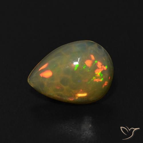 0.62ct Natural Multicolor Opal, Pear Shape, Transparent