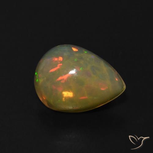 0.62 ct Multicolor Opal Stone, Natural Opal in Pear Cabochon Shape for Sale