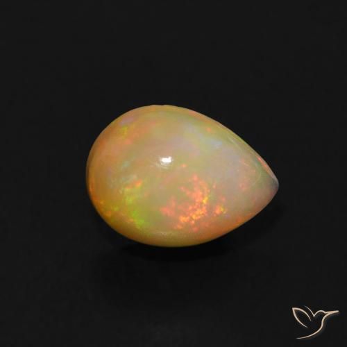 0.58 ct Multicolor Opal Stone, Natural Opal in Pear Cabochon Shape for Sale