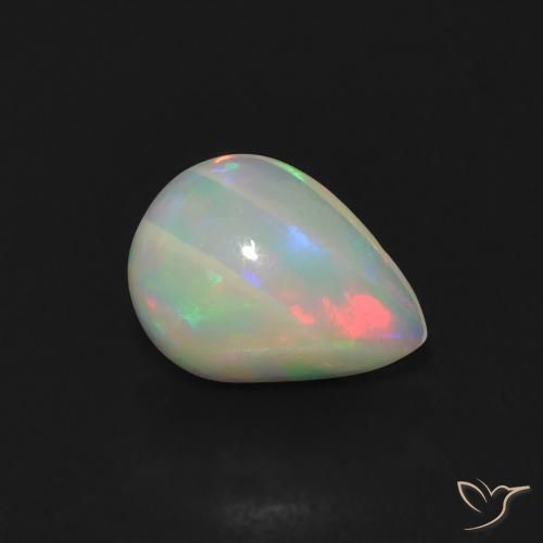 0.77 ct Multicolor Opal Stone, Natural Opal in Pear Cabochon Shape for Sale