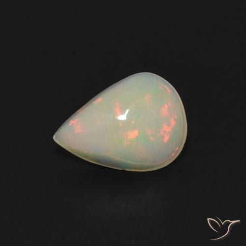 0.36 ct Multicolor Opal Stone, Natural Opal in Pear Cabochon Shape for Sale