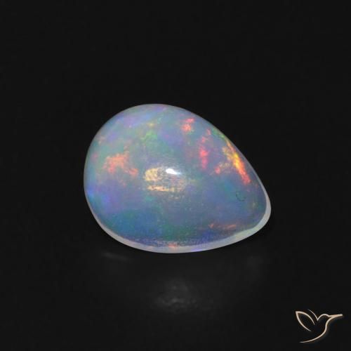 0.50 ct Multicolor Opal Stone, Natural Opal in Pear Cabochon Shape for Sale